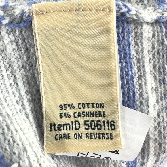 LL Bean Womens Fair Isle Cardigan Sweater Size L Petite Cotton Cashmere Nordic - Picture 4 of 8